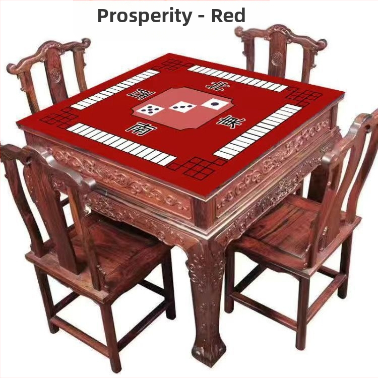 Покривка за маса в новокитайски стил, квадратна, водоустойчива, антихлъзгаща, износоустойчива, геометричен принт