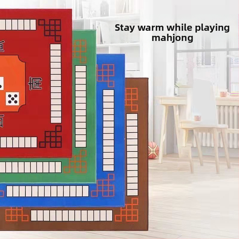 Покривка за маса в новокитайски стил, квадратна, водоустойчива, антихлъзгаща, износоустойчива, геометричен принт