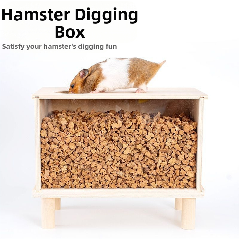 Drevená skrinka na kopanie a úkryt pre hamstera — DIY dekoratív sada, značka Cute love new