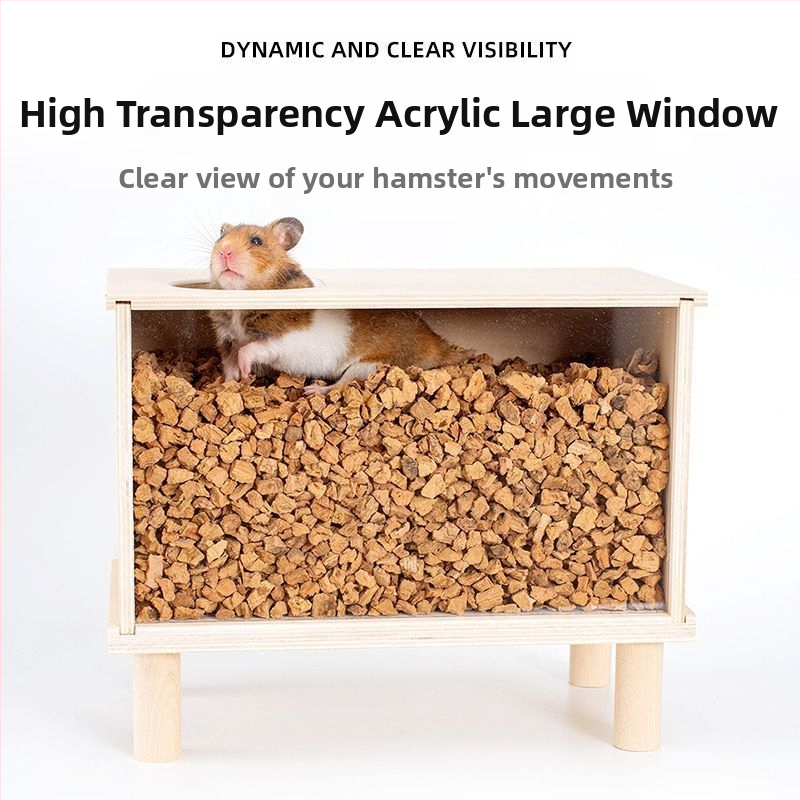 Drevená skrinka na kopanie a úkryt pre hamstera — DIY dekoratív sada, značka Cute love new