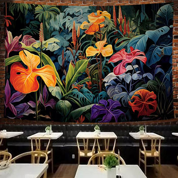 Гоблен: полиестерно влакно, неплетена тъкан, правоъгълна форма, модел: символи, подходящ за дневна, спалня и кабинет