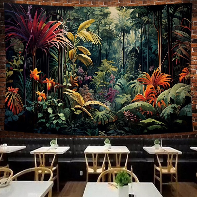 Гоблен: полиестерно влакно, неплетена тъкан, правоъгълна форма, модел: символи, подходящ за дневна, спалня и кабинет