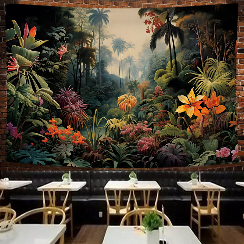 Гоблен: полиестерно влакно, неплетена тъкан, правоъгълна форма, модел: символи, подходящ за дневна, спалня и кабинет