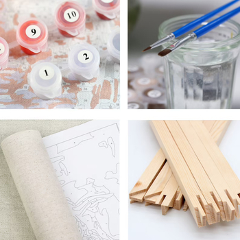 DIY комплект за цифрова маслена живопис — ръчно рисуван по номера, безрамково платно, модерен минималистичен стил, персонализация налична, подходящ за всекидневна