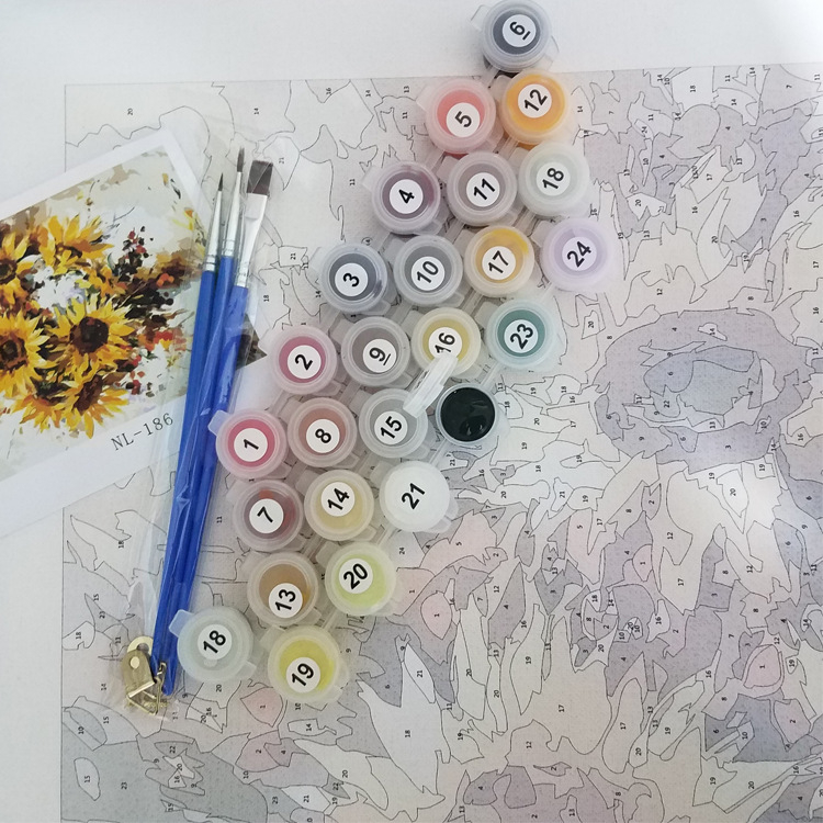 DIY комплект за цифрова маслена живопис — ръчно рисуван по номера, безрамково платно, модерен минималистичен стил, персонализация налична, подходящ за всекидневна