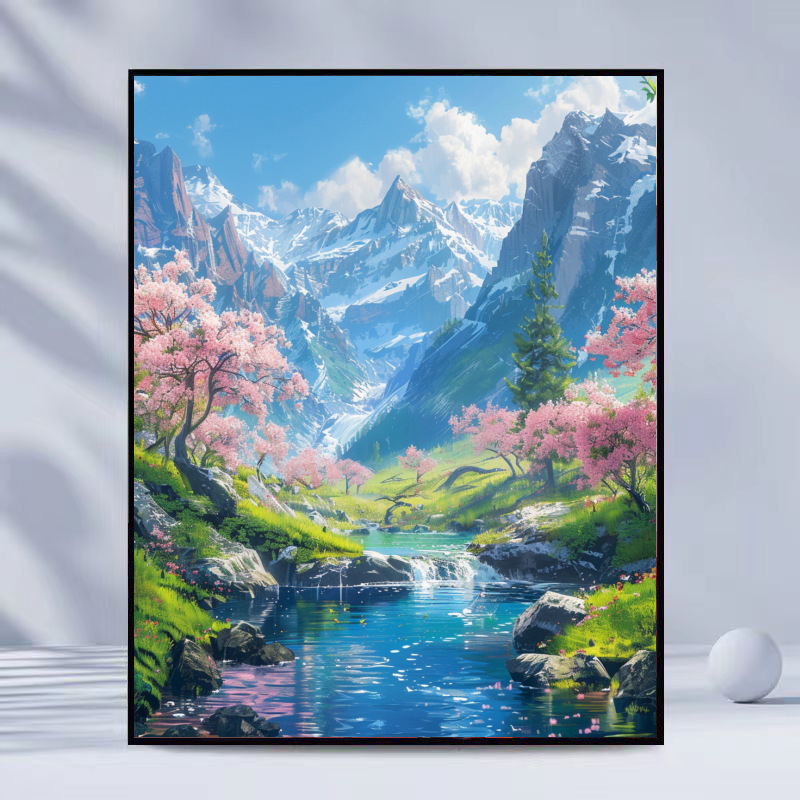 DIY комплект за цифрова маслена живопис — ръчно рисуван по номера, безрамково платно, модерен минималистичен стил, персонализация налична, подходящ за всекидневна