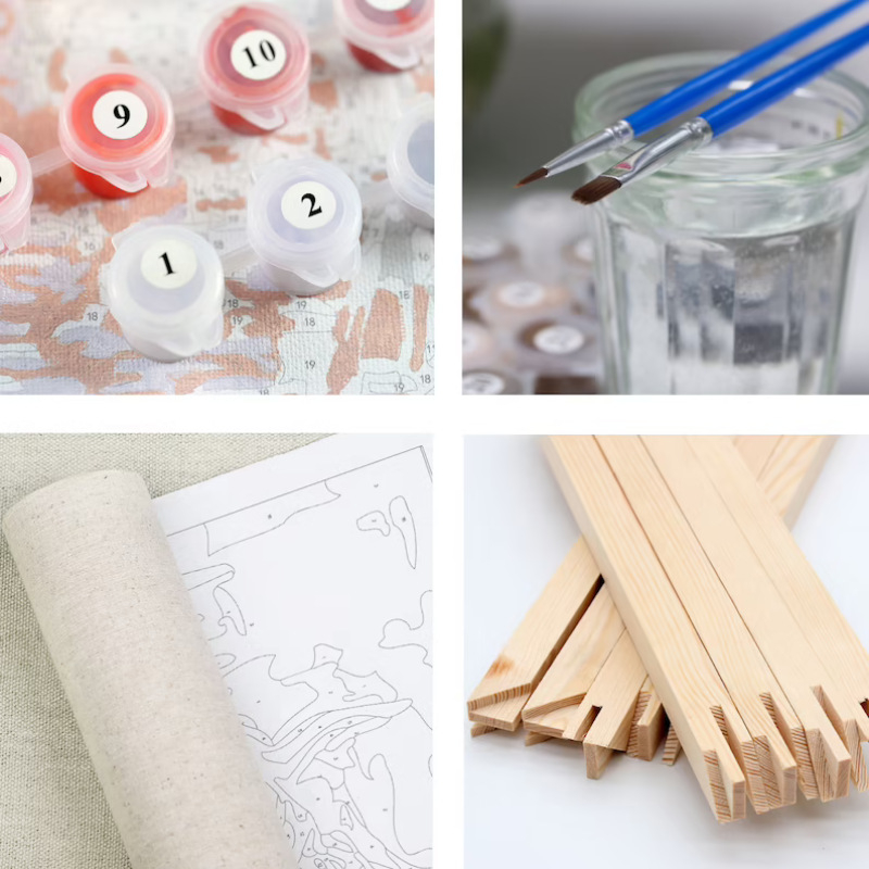 DIY комплект за цифрова маслена живопис — ръчно рисуван по номера, безрамково платно, модерен минималистичен стил, персонализация налична, подходящ за всекидневна