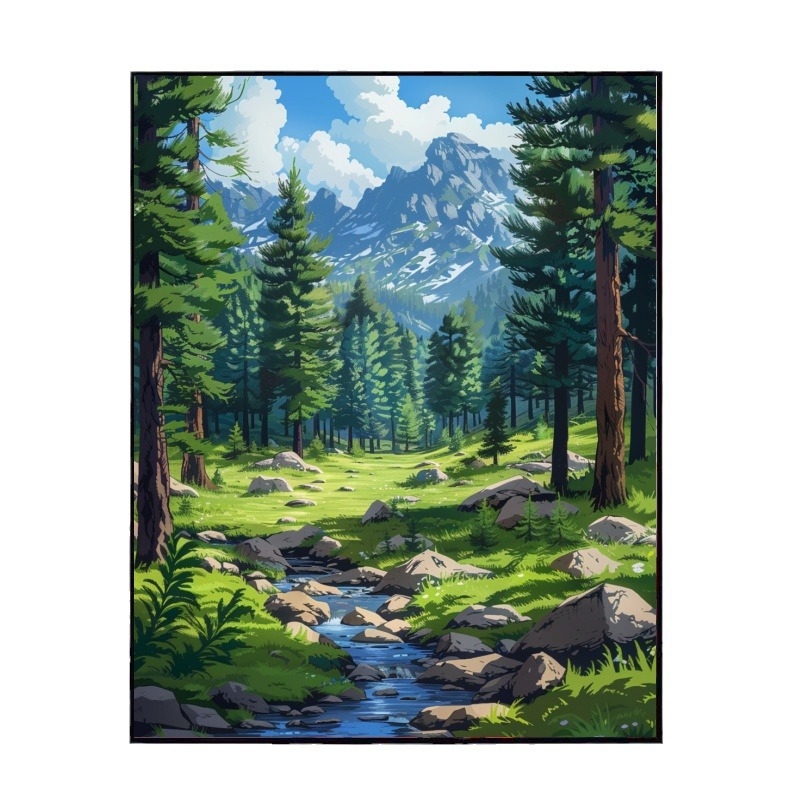 DIY комплект за цифрова маслена живопис — ръчно рисуван по номера, безрамково платно, модерен минималистичен стил, персонализация налична, подходящ за всекидневна