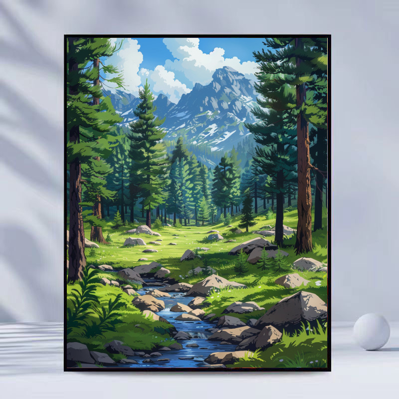 DIY комплект за цифрова маслена живопис — ръчно рисуван по номера, безрамково платно, модерен минималистичен стил, персонализация налична, подходящ за всекидневна