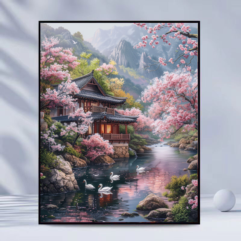 DIY комплект за цифрова маслена живопис — ръчно рисуван по номера, безрамково платно, модерен минималистичен стил, персонализация налична, подходящ за всекидневна