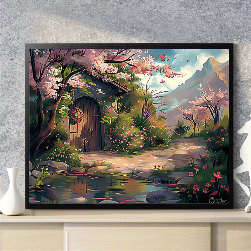 DIY комплект за цифрова маслена живопис — ръчно рисуван по номера, безрамково платно, модерен минималистичен стил, персонализация налична, подходящ за всекидневна