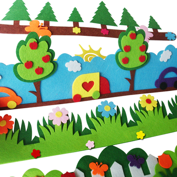 Αυτοκόλλητο τοίχου γκράφιτι για παιδικό δωμάτιο – μοτίβο γρασίδι-φράγμα, στυλ μοντέρνα απλότητα, 1 τεμάχιο