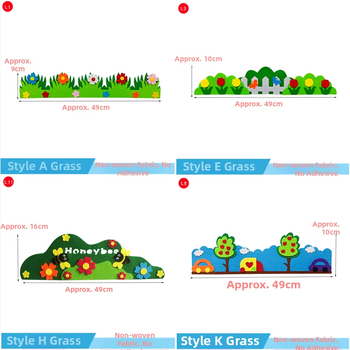 Αυτοκόλλητο τοίχου γκράφιτι για παιδικό δωμάτιο – μοτίβο γρασίδι-φράγμα, στυλ μοντέρνα απλότητα, 1 τεμάχιο