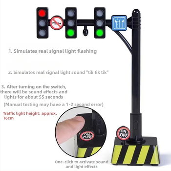 Pārvietojams bērnu satiksmes signāls ar skaņu – izglītojoša rotaļlieta no māla