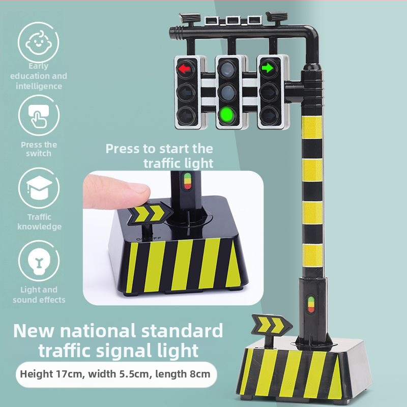 Pārvietojams bērnu satiksmes signāls ar skaņu – izglītojoša rotaļlieta no māla