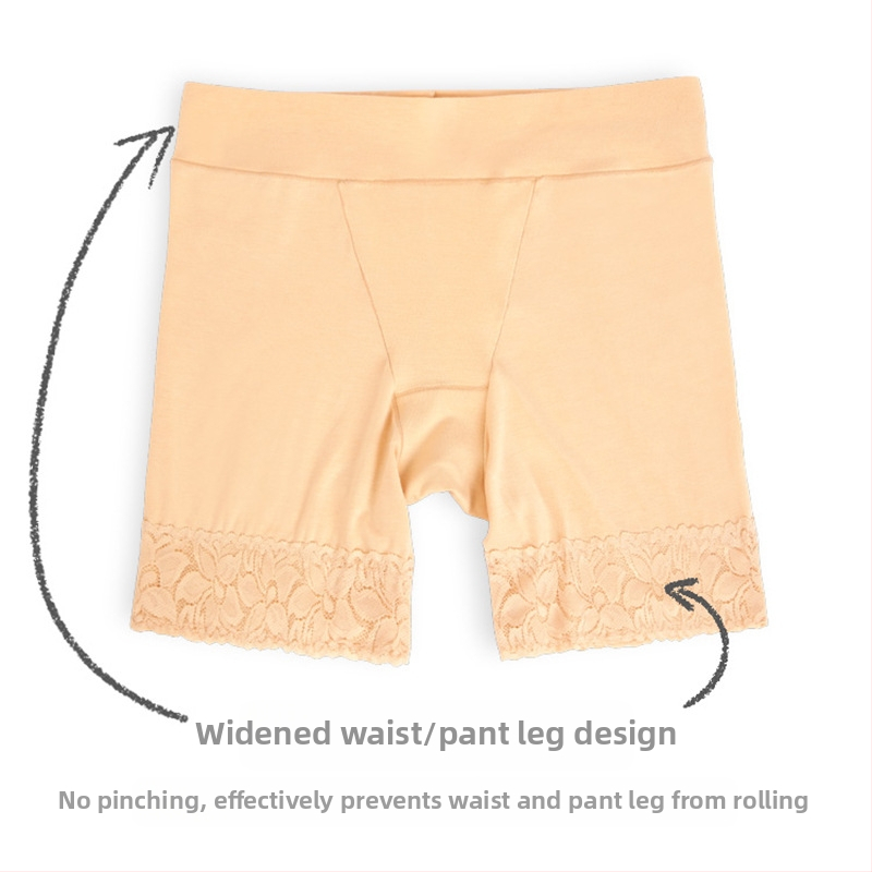 Женски безопасни къси панталони – против прозрачност, ниска талия, едноцветни памучни долни панталони с подплата от вискоза (90% памук, 80% вискоза)