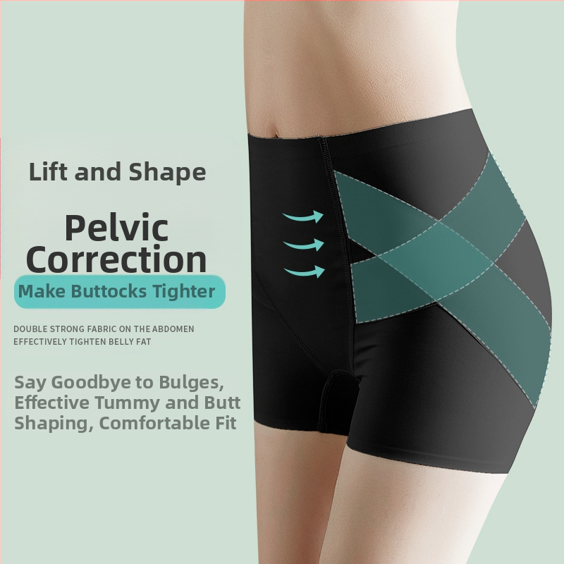 Moterų saugios kelnės su aukštu juosmeniu, megztas nailono audinys, dryžuotas raštas, kirkšnies įdaila 100% medvilnė