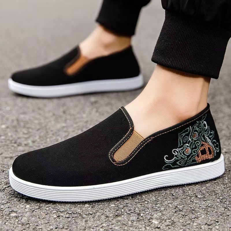 Siuvinėti audiniai batai Old Beijing, kvėpuojantys, atsparūs slydimui, vulkanizuota padas, medvilnės viršus