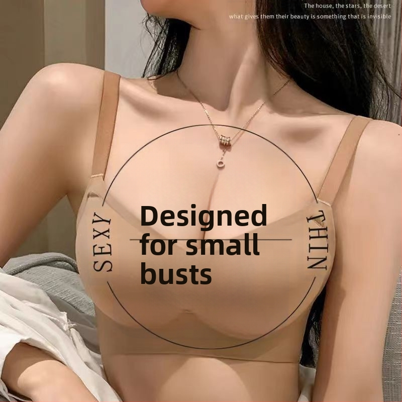 Podprsenka bez kostí, tvarované košíčky s tenkým horným okom a hrubším spodkom; hlavný materiál nylon, podšívka spandex; pevné dvojité ramienka; zadné zapínanie s tromi radmi spon