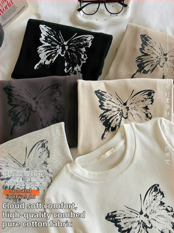 Γυναικείο μακρυμάνικο T-shirt — βαμβάκι 90–95%, στρογγυλή λαιμόκοψη, στενή εφαρμογή, ιαπωνοκορεατικό casual στυλ