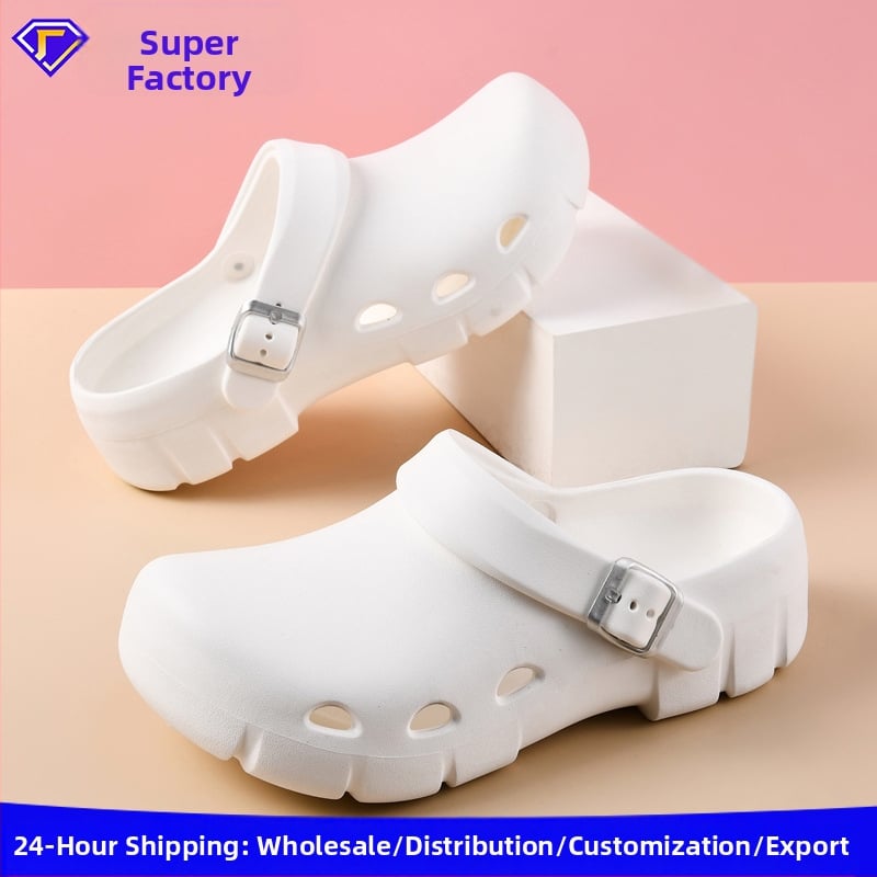Crocs-στυλ παντόφλες EVA για γυναίκες — εσωτερικές παντόφλες με EVA επάνω μέρος και σόλα, αντιολισθητικές, 3 cm πάχος σόλας