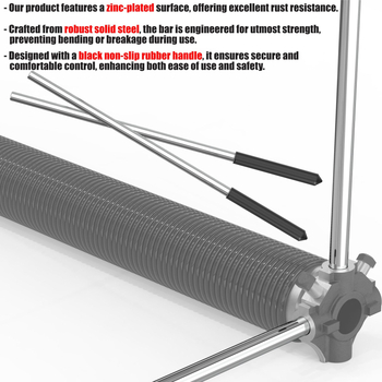 Μπάρες περιέλιξης για πόρτες γκαράζ με τορσιονική λειτουργία – 8mm αυλακωμένος σύνδεσμος, 12mm ενότητα καπακιού, τμήμα λαβής, τμήμα κεφαλής