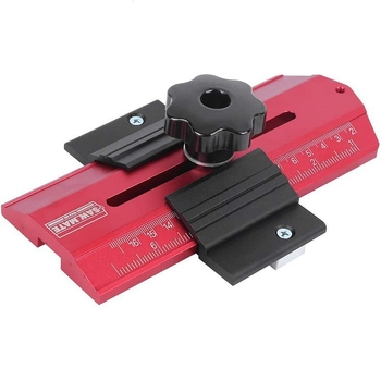 Jig pentru masă de tăiere a lemnului pentru tăierea plăcilor subțiri, cu localizator, presiune și riglă de măsurare