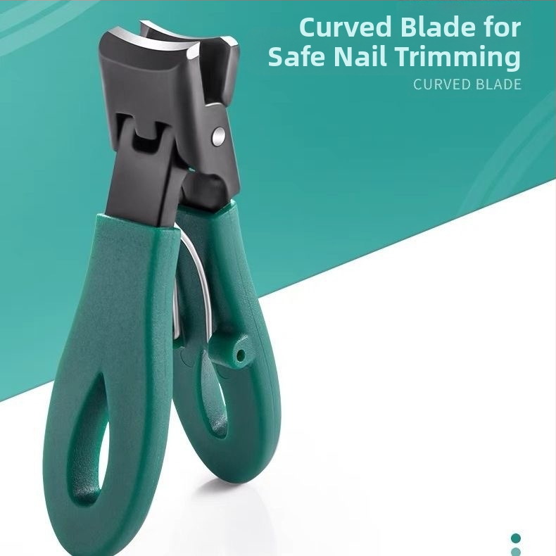 Клипър за нокти с голям отвор; пластмаса + неръждаема стомана; преносим, плоска челюст, домашна употреба