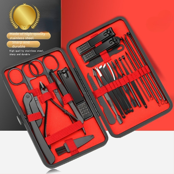 Σετ εργαλείων περιποίησης νυχιών από ανοξείδωτο ατσάλι, με κόπτη πετσίδων, 24 τεμάχια