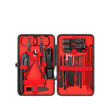 Σετ εργαλείων περιποίησης νυχιών από ανοξείδωτο ατσάλι, με κόπτη πετσίδων, 24 τεμάχια