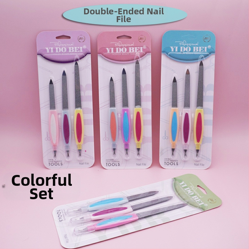 Нокътна пила от неръждаема стомана с двустранно абразивно покритие, груба и фина абразивност, многостранен дизайн