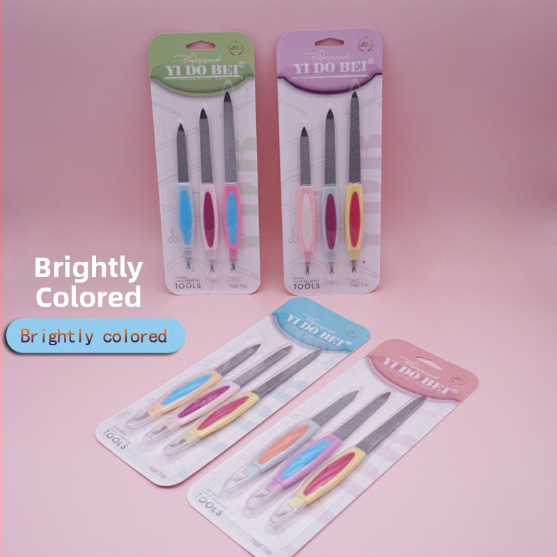 Нокътна пила от неръждаема стомана с двустранно абразивно покритие, груба и фина абразивност, многостранен дизайн