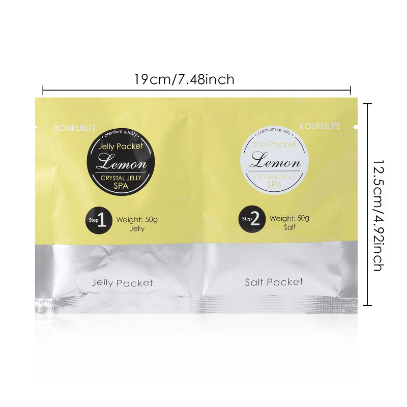 Pėdų priežiūros rinkinys: citrinų kristalų vonios druska ir želė dumbliai kojoms – šlifuojantis efektas