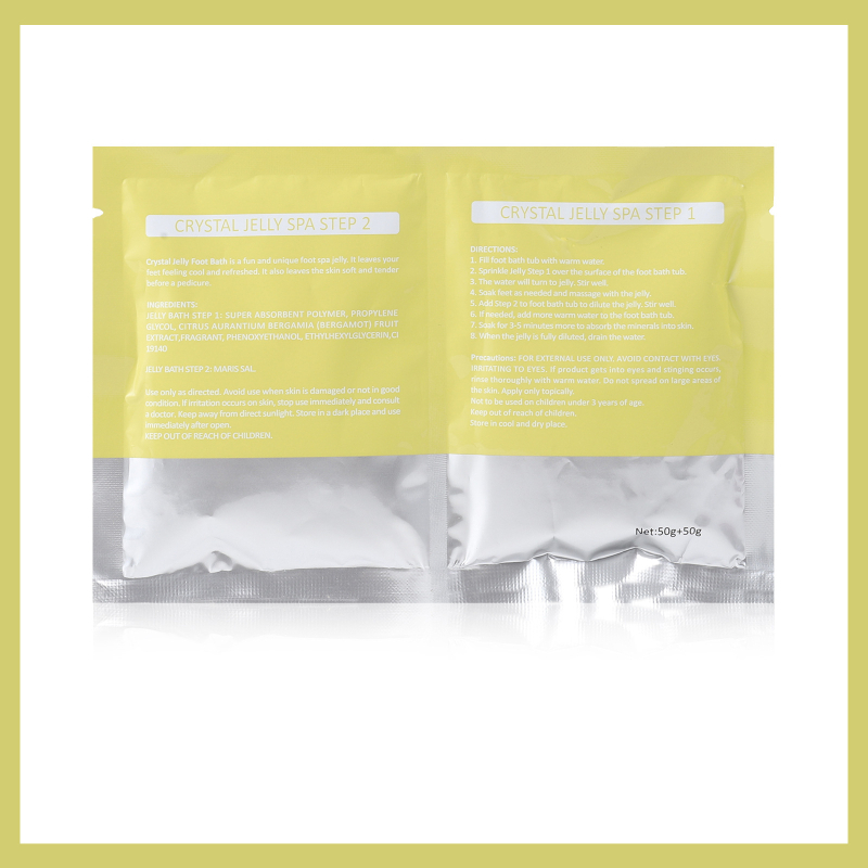 Pėdų priežiūros rinkinys: citrinų kristalų vonios druska ir želė dumbliai kojoms – šlifuojantis efektas