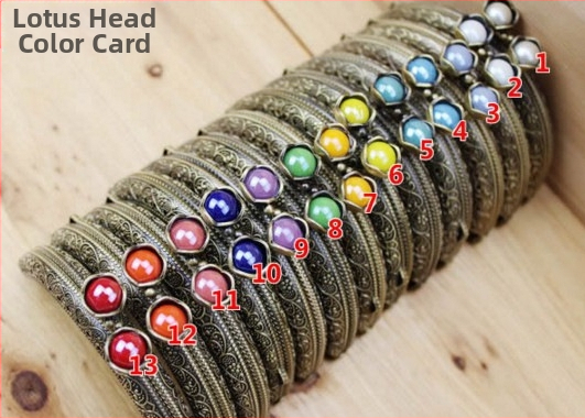 Рамка за чанта, полукръгла форма с тиснена дантела и глава лотуса, материал желязо, Guofa модел WJ, аксесоар за чанти