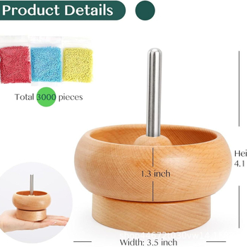 Σετ για ύφανση χαντρών DIY από ξύλο – ξύλινο μπολ για χάντρες, μάρκα Jinjishun, στυλ μοντέρνο μινιμαλιστικό