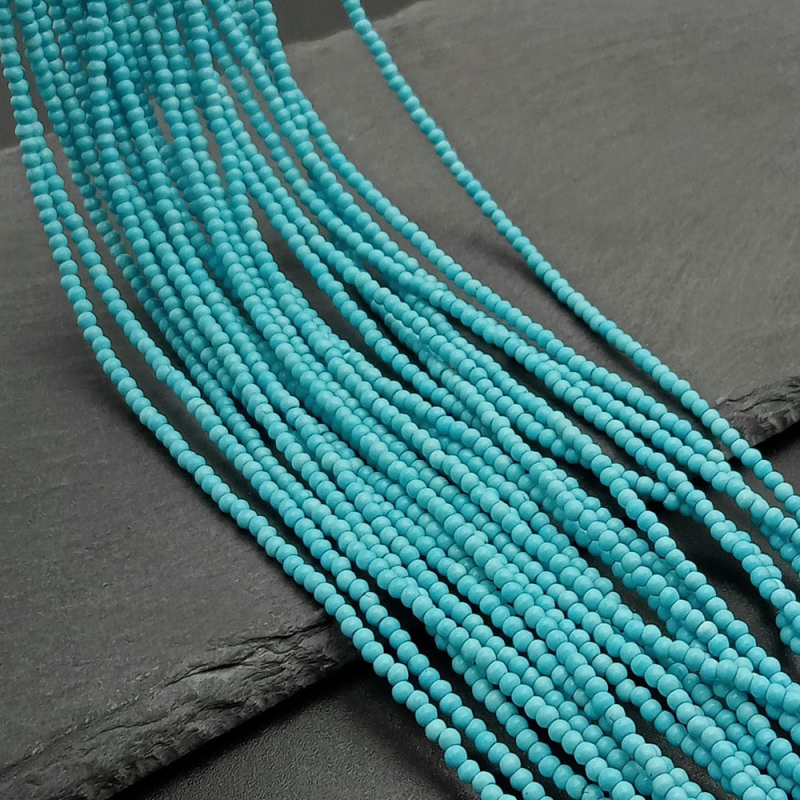 Türkiz gyöngyök, csiszolt, Yiwu eredetű, 2022 tavasza