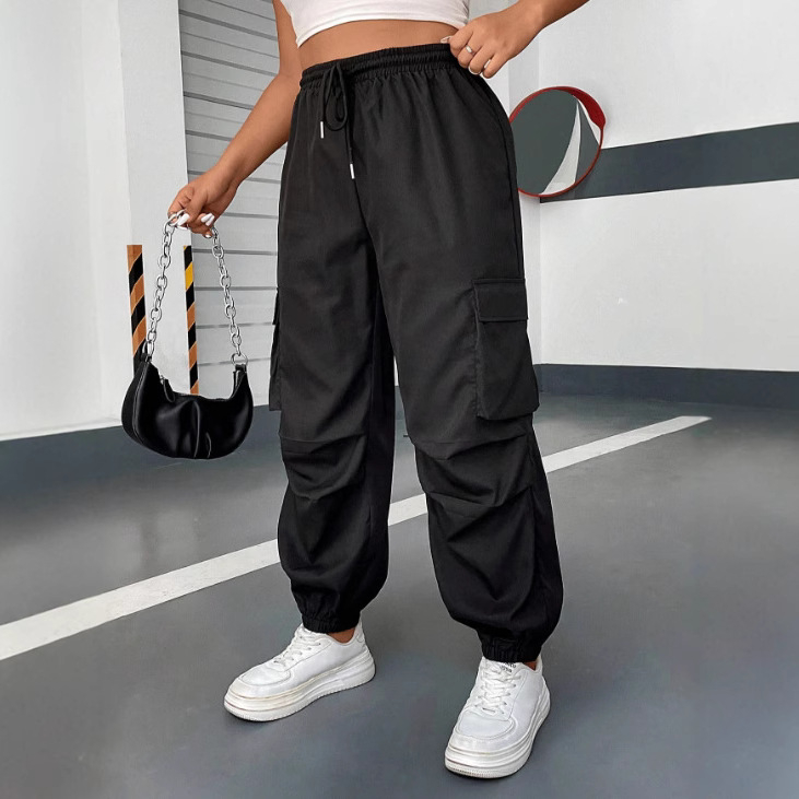 Salopete pentru femei, croi lejer, talie elastică, material Cool Silk Cotton și poliester, iarnă 2024, stil Japonez-Coreean