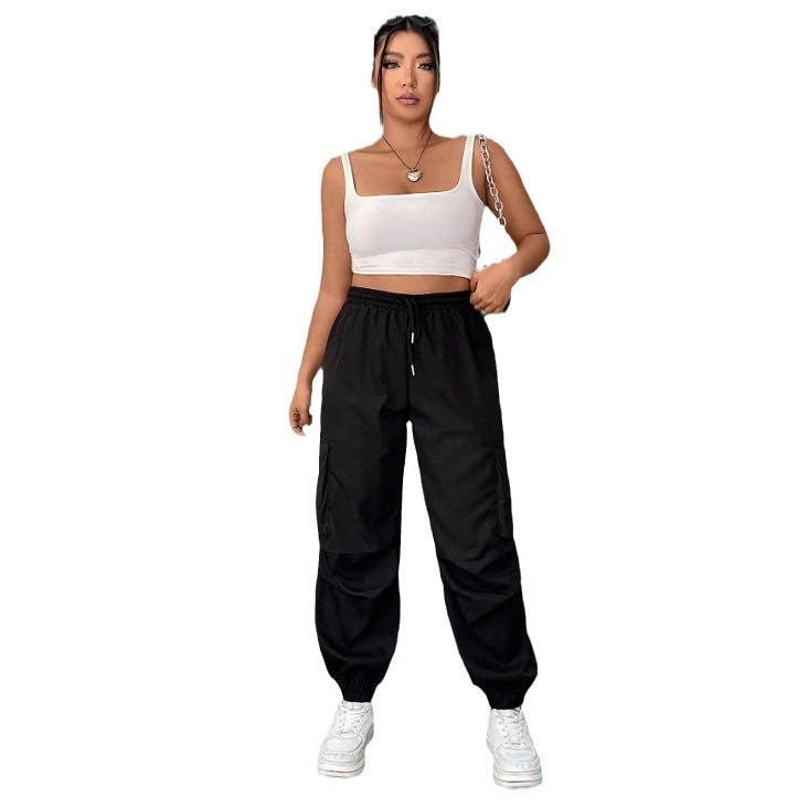 Salopete pentru femei, croi lejer, talie elastică, material Cool Silk Cotton și poliester, iarnă 2024, stil Japonez-Coreean