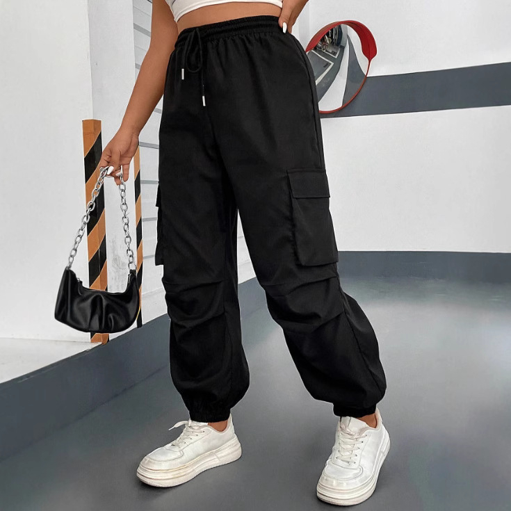 Salopete pentru femei, croi lejer, talie elastică, material Cool Silk Cotton și poliester, iarnă 2024, stil Japonez-Coreean