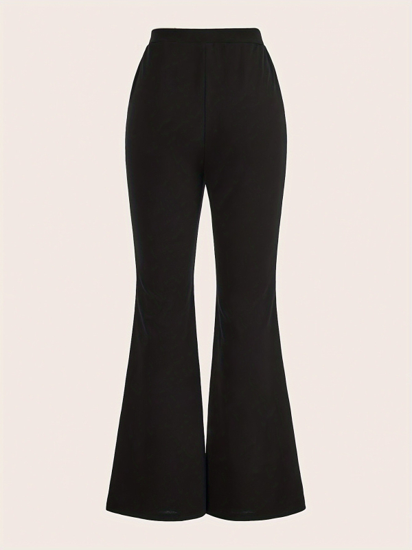 Karoliukais dekoruotos kelnes su aukštu juosmeniu, mikroelastinės, šiek tiek plataus kirpimo, poliesteris (95%+)