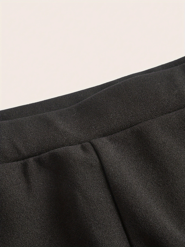 Karoliukais dekoruotos kelnes su aukštu juosmeniu, mikroelastinės, šiek tiek plataus kirpimo, poliesteris (95%+)