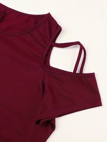 Γυναικεία μακρύ φόρεμα με ανοιχτούς ώμους, στρογγυλός λαιμός, πολυεστέρας με σπαντέξ (95%+ / <30%), καλοκαίρι 2024, street fashion