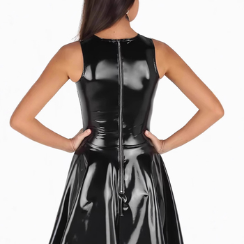 Φόρεμα με φούστα τύπου ομπρέλα, ψηλή μέση, χωρίς μανίκια, κοντή γραμμή