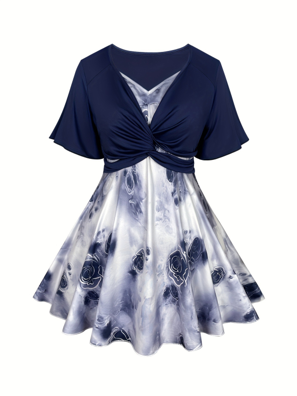 Двухчастов дамски костюм за ежедневието: топ и панталони, полиестер със спандекс, ръкави 3/4, елегантен стил, есен 2024