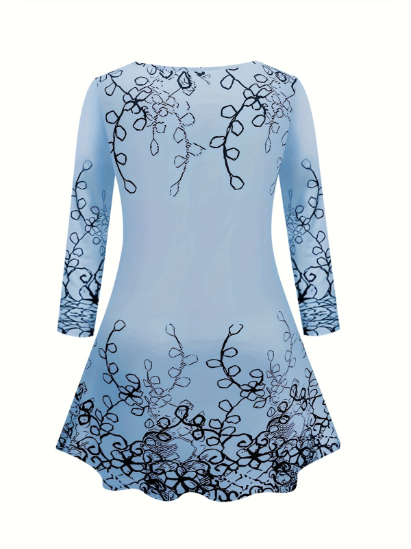 Елегантен костюм от две части с топ с дълги ръкави и кръгло деколте и панталони с разширени крачоли, есенно-зимна колекция 2024, полиестер-еластан смес