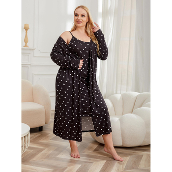Milk Silk satin dvodijelni set pidžame, poliester 95-100%, lagani materijal 161-180 g/m2, ovratnik U-oblika, dugi rukavi