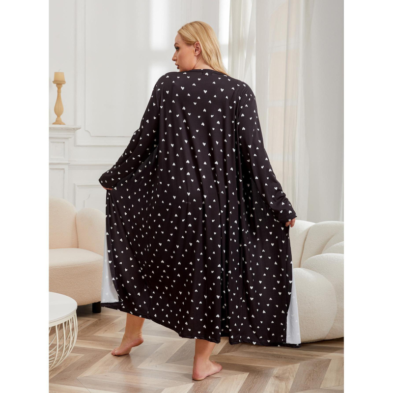 Milk Silk satin dvodijelni set pidžame, poliester 95-100%, lagani materijal 161-180 g/m2, ovratnik U-oblika, dugi rukavi