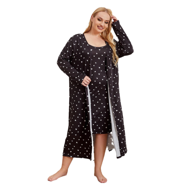 Milk Silk satin dvodijelni set pidžame, poliester 95-100%, lagani materijal 161-180 g/m2, ovratnik U-oblika, dugi rukavi
