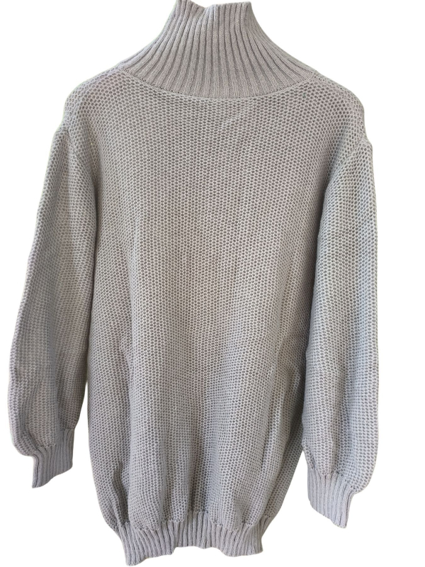 Cardigan tricotat din poliester, culoare uni, mâneci lungi, lungime medie, croială lejeră